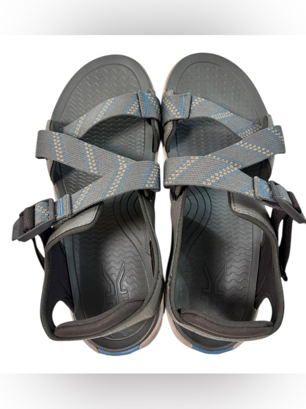 KURU Current Sandals Shoes Mens Size 12 Cedar Brown Mineral Blue Comfort Hiking - Picture 4 of 10